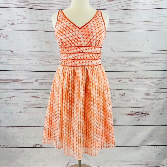 Robbie Bee Petite peach dot dress sundress a-line - Picture 1 of 10